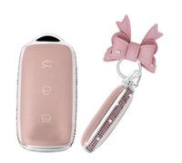 Rondrive Cover per chiave auto in TPU adatta per Geely EX5 Galaxy E5 E8 L6 L7 Starry 8 Proton e.MAS 7 Starship 7 EM-i portachiavi protezione accessori 3 pulsanti, No.1 Rosa, 3 buttons