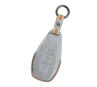 Rondrive Custodia in pelle per chiavi dell'auto, cucita a mano, per Ford Puma Gen-E, Fiesta ST MK7, MK8, Kuga MK3, ST line, Focus ST MK4, colore grigio chiaro