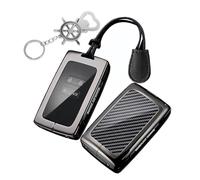 Rondrive Custodia per chiave auto adatta per Renault R4 R5 E-Tech Alpine A290 Clio 5 Austral per Dacia Duster 2/3 Keyless Custodia in metallo antigraffio Protezione chiave con portachiavi 4 tasti