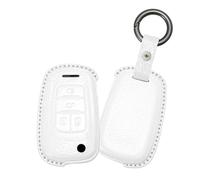 Rondrive Custodia per chiave auto adatta per Vauxhall Viva, adatta per Chevrolet Spark 2014 Spark 2018 Camaro Epica Impala Sail Custodia in pelle per chiavi a ribalta per chiavi, regalo bianco B