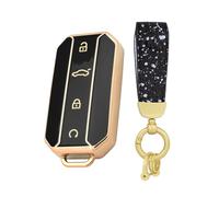 Rondrive Custodia per chiave auto in TPU Cover Protettiva Passa per Chery Jaecoo 5 EV J5 2025 2026 Accessorio Gold Edge Custodia per chiavi Cover per portachiavi Portachiavi 4 tasti B Nero
