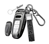 Rondrive Custodia per chiave compatibile con Audi A6 C8 S6 RS6 A7 S7 RS7 A3 8Y Sportback A8 D5 4N Q7 RSQ8 Q4 Q8 Etron 2018-2024 Custodia per chiave auto in metallo Guscio chiave in fibra di carbonio