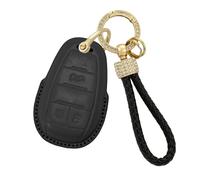 Rondrive Custodia per chiave per Alfa Giulia Stelvio Tonale Romeo Giulia Stelvio Spider Custodia per chiave auto, in pelle di capra, accessori per auto, colore nero