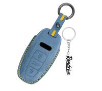 Rondrive Custodia per chiavi compatibile con Audi 2021 A3 Hybrid 8Y A6 C8 2018 RS E-tron GT Q4 Q7 A7 A8 SQ8 RS3 2019-2024 in pelle scamosciata per chiave auto, custodia per chiavi, colore: blu