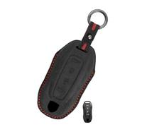 Rondrive Custodia per portachiavi in vera pelle compatibile con Porsche Macan EV 2025 2024 Cayenne EV 2026 antigraffio e protezione completa, nero-C