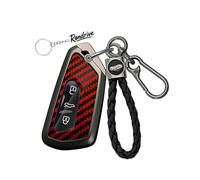 Rondrive Custodia portachiavi compatibile con Cupra Raval Terramar Tavascan Ateca Leon Formentor Born 2024 2025 2026 custodia in fibra di carbonio cover portachiavi rosso