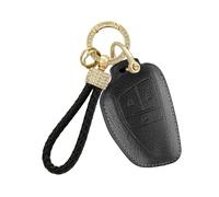 Rondrive Custodia protettiva per chiave in pelle fatta a mano compatibile con Silverado 1500 2500HD 2022-2026 Suburban Tahoe Colorado Traversee, portachiavi protettivo con portachiavi, nero