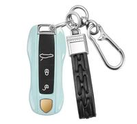 Rondrive Custodia protettiva per portachiavi Porsche 2017-2025 per Panamera Cayenne Taycan 911 Carrera, accessorio per auto, colore azzurro (design a 3 pezzi)