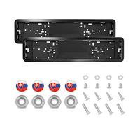 Rondrive Portatarga auto, 2 pezzi, nero lucido, portatarga universale per auto, in acciaio inox, anteriore e posteriore, per auto