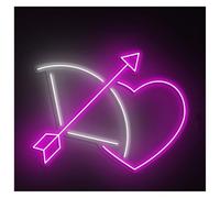 RONGCH Insegna al Neon Insegna Al Neon A Forma Di Cuore E Freccia, Luce LED Romantica Per Camera Da Letto Per Matrimoni, Anniversario, Decorazioni D'amore 45cm