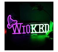 RONGCH Insegna al Neon Insegna Al Neon WicKed Con Luce LED Dimmerabile USB Per Strega, Per Feste, Sala Giochi, Garage, Caverna Dell'uomo, Bar, Decorazione Per La Casa, 38cm