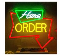RONGCH Luci al Neon Da Parete Insegna Al Neon A Freccia Con Luce LED Dimmerabile Order Here Per Attività Commerciali, Supermercati, Casse, Negozi, Bar, Ristoranti, Decorazioni V