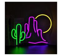 RONGCH Luci al Neon Da Parete Insegna Al Neon Cactus Mountain, Luce Notturna Dimmerabile Per Bar, Camera Da Letto, Caverna Per Uomini, Decorazione Da Parete Per Feste 39.4cmх30cm