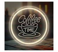 RONGCH Luci al Neon Da Parete Insegna Al Neon Coffee Time Con Luce Dimmerabile, Tazza Da Caffè Per Bar, Ristoranti, Feste In Casa, Decorazione Da Parete, 29cmx29cm