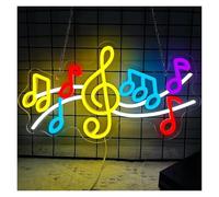 RONGCH Luci al Neon Da Parete Insegna Al Neon Con Nota Musicale Luce LED Dimmerabile Per Camera Da Letto, Club, Spettacoli Musicali, Studio, Feste, Decorazione 39.9cmx22.1cm
