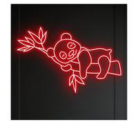 RONGCH Luci al Neon Da Parete Insegna Al Neon Con Panda Su Ramo Di Bambù, Adatta Per L'arredamento Della Casa Luminosità Regolabile, 58cm(C)