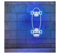 RONGCH Luci al Neon Da Parete Insegna Al Neon Con Skateboard E Luminosità Regolabile, Adatta Per Decorazioni Murali Per Camere Da Letto Di Club Sportivi, 21cmx50cm(C)