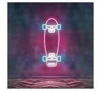 RONGCH Luci al Neon Da Parete Insegna Al Neon Con Skateboard E Luminosità Regolabile, Adatta Per Decorazioni Murali Per Camere Da Letto Di Club Sportivi, 21cmx50cm(UN)