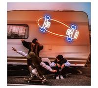 RONGCH Luci al Neon Da Parete Insegna Al Neon Con Skateboard E Luminosità Regolabile, Adatta Per Decorazioni Murali Per Camere Da Letto Di Club Sportivi, 21cmx50cm(B)