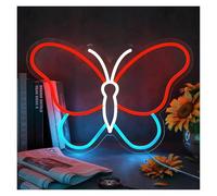 RONGCH Luci al Neon Da Parete Insegne Al Neon A Forma Di Farfalla, Decorazione Da Parete Estetica Per La Stanza, Decorazione Da Tavolo, Camera Da Letto, Festa, Matrimonio 28X38cm