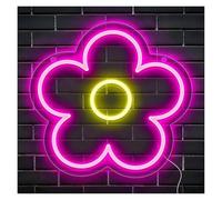 RONGCH Luci al Neon Da Parete Insegne Al Neon A Forma Di Fiore Per La Decorazione Da Parete Della Camera Da Letto, Per La Stanza Degli Adolescenti, Decorazione Carina 22x21cm