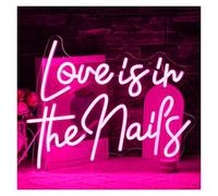 RONGCH Luci al Neon Da Parete L'amore È Nei Capelli Luce Rosa Per Salone Di Bellezza, Barbiere, Decorazione Da Parete, Cartello Aperto Per La Stanza(39X30cm)