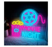 RONGCH Luci al Neon Da Parete Luci Al Neon Da Parete Popcorn Movie Night Luce Al Neon, Luce Al Neon LED Per Cinema, Per Decorazione Da Parete, Decorazione Per Home Cinema 32Cm+39Cm