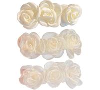 Rongchenghao 3 fermagli decorativi per capelli a forma di fiore, piccoli fermagli per capelli a rete, fatti a mano, accessori per capelli da sposa, adatti per feste, matrimoni, vita quotidiana