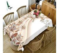 RONGER Tovaglia con Fiori di Diamanti 3D Farfalla E Gloria del Mattino Panno di Cotone Addensato Lavabile Tovaglia Rettangolare E Rotonda (Style A,80 X 150CM)