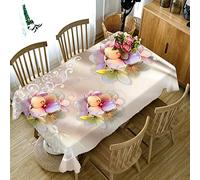 RONGER Tovaglia con Fiori di Diamanti 3D Farfalla E Gloria del Mattino Panno di Cotone Addensato Lavabile Tovaglia Rettangolare E Rotonda (Style B,130 X 180CM)