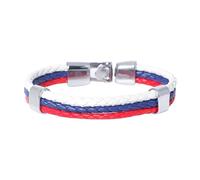 RONGHUAN Bracciale Uomo Pelle,Braccialetti da Polso in Pelle da Uomo, Bracciale alla Moda con Bandiera Russa, Bracciale in Pelle Intrecciata Multistrato, Bracciale Regolabile Fatto A Mano, Rega