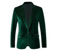 RONGKAI Giacca da Uomo in Velluto, Slim Fit, alla Moda, per Matrimoni, Balli, cene, Feste