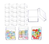 RONGKUN 24 pezzi quadrati in plastica trasparente scatola di imballaggio di cioccolatini scatola di gioielli cofanetto di compleanno scatola di compleanno