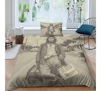 RONGOINL Che Guevara 2 Pezzi 3D Stampa Digitale Rivoluzione cubana Set Copripiumino Copripiumino E Federe Microfibra Morbido Set Di Biancheria Da Letto Con Cerniera Per Bambini Single（135x200cm）