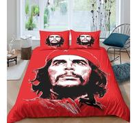 RONGOINL Che Guevara 3 Pezzi Set Copripiumino Copripiumino 3D Stampa Digitale Rivoluzione Cubana E Federe Con Cerniera Microfibra Morbido Set Di Biancheria Da Letto Per Bambini Double（200x200cm）