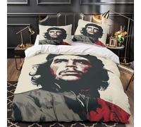 RONGOINL Che Guevara Copripiumino 3 Pezzi 3D Stampa Digitale Rivoluzione Cubana Set Copripiumino Con Cerniera E Federe Microfibra Morbido Set Di Biancheria Da Letto Per Bambini Super King（260x220cm）