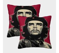 RONGOINL Che Guevara Federa Per Cuscino Set Di 2 Per La Zona Giochi Bambini Rivoluzione Cubana Copricuscino Adatto Per L'uso Esterno Copricuscino 45x45cm