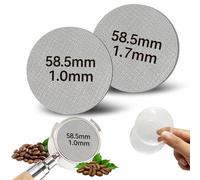 Rongrongago 2 Pezzi Puck Screen 58,5mm, Schermo a Disco Caffe con Scatola Portaoggetti, Acciaio Inossidabile Schermo per Espresso 150 μm Spessore 1 mm e 1,7 mm per Portafiltro Espresso