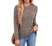 Rongseng Maglioni da Donna Maglia a Maniche Lunghe Girocollo Signore Tunica Tops Leggero Loose Pullover Morbido Sweatshirts Elegante Manica Lunga T-Shirt Casual Felpa Moda Bluse per l'Autunno Inverno