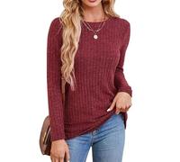 Rongseng Maglioni da Donna Maglia a Maniche Lunghe Girocollo Signore Tunica Tops Leggero Loose Pullover Morbido Sweatshirts Elegante Manica Lunga T-Shirt Casual Felpa Moda Bluse per l'Autunno Inverno