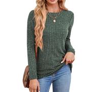 Rongseng Maglioni da Donna Maglia a Maniche Lunghe Girocollo Signore Tunica Tops Leggero Loose Pullover Morbido Sweatshirts Elegante Manica Lunga T-Shirt Casual Felpa Moda Bluse per l'Autunno Inverno