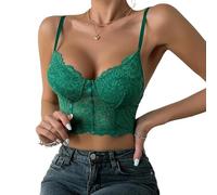 Rongseng Top da Donna in Pizzo Sexy con Spalline Sottili Incrociate Canotta Donna Estiva Crop Top Scollo a V Senza Pancia Regolabile Canottiera Casual Aderente Camisole