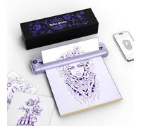 Rongta Stampante portatile per tatuaggi con 5 fogli di trasferimento wireless Bluetooth per stampante termica per tatuaggi per artisti principianti compatibile con telefono/tablet/PC/laptop (viola)