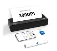 Rongta Stampante portatile senza inchiostro per viaggi, piccola stampante termica Bluetooth wireless 300 DPI, compatibile con Android, iOS e laptop, supporto 8,5" x 11" US Letter&Legal rotolo di carta