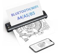 Rongta Stampante portatile wireless per viaggi, stampante termica senza inchiostro, compatibile con Android, iOS e laptop, piccola stampante portatile Bluetooth per scuola/ufficio/uso domestico