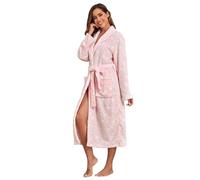 RONGTAI Accappatoi morbidi in peluche da donna, leggeri e caldi, per spa e bagno, per mamma, moglie e fidanzata, Rosa, X-Large