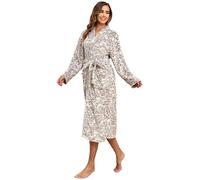 RONGTAI - Accappatoio da donna in pile morbido e caldo con tasche - Viola - XX-Large