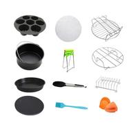 rongweiwang Accessori multiuso per friggitrice ad Include un kit da 12 pezzi Adatto a 2QT-3QT Facile esperienza di lavaggio 1 tappetino in silicone da 7 pollici Germoglio e griglie