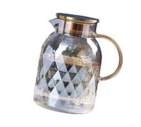 rongweiwang Brocca per bevande con coperchio, grande caraffa in vetro temperato per bevande, tè freddo, latte, 1800 ml