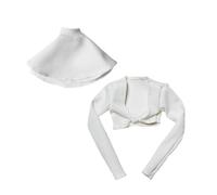 rongweiwang Completo con camicia a maniche lunghe e gonna in Per scala 1/6 per figure femminili da 12 pollici, accessorio, Bianco, 5 cm